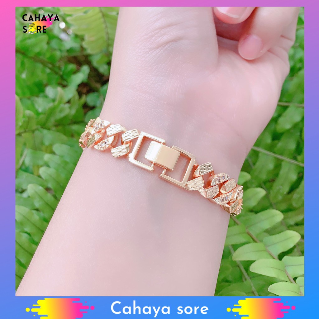 Gelang Xuping Gold Gelang Tangan Dewasa Rantai Permata Cantik G36