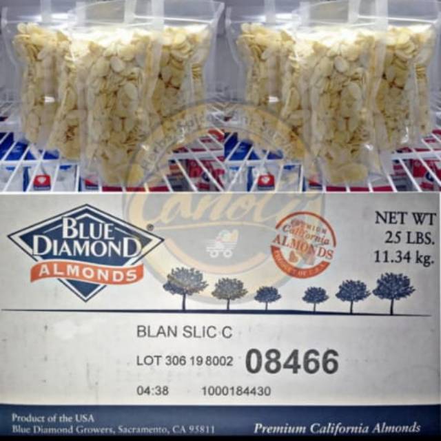 

Almond Putih Slice kemasan 100gr
