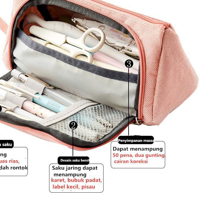 

Diskon!! (lcq-597) Gadis sederhana kreatif kecil segar lucu kapasitas besar kanvas tempat pensil