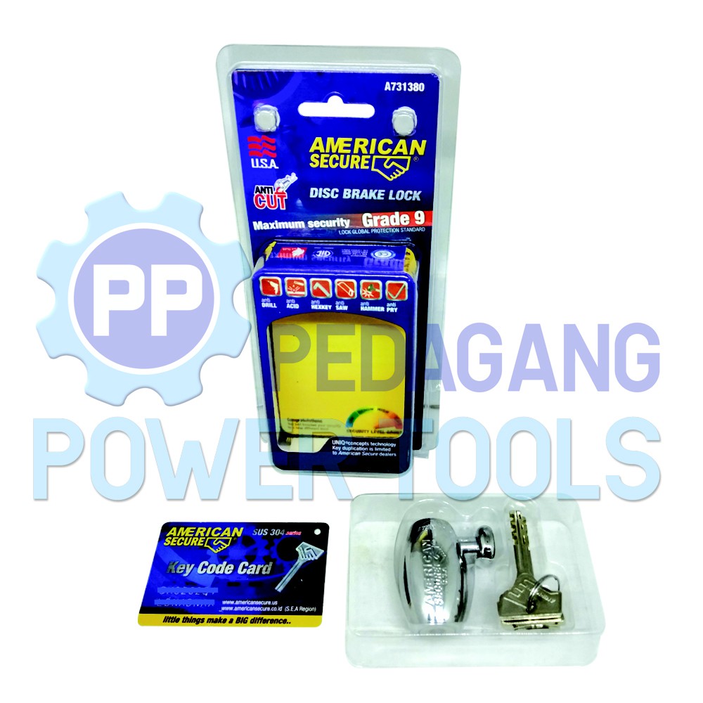 AMERICAN SECURE KUNCI GEMBOK CAKRAM PIRINGAN MOTOR ANTI MALING