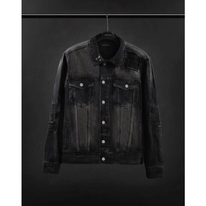 RUCAS Jade Black Biker Denim Jacket