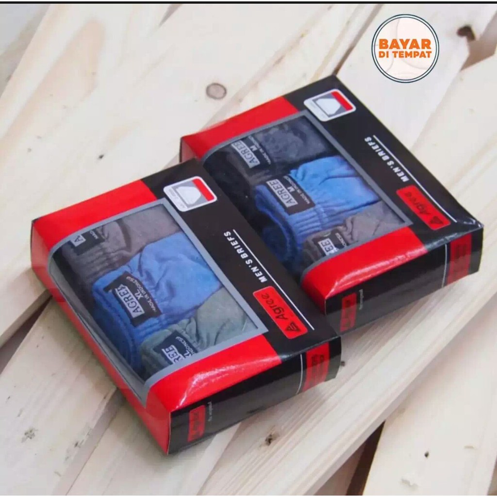 1 Box 3 Pcs Celana Dalam Agree Kotak Merah - Celana Dalam Pria Dewasa