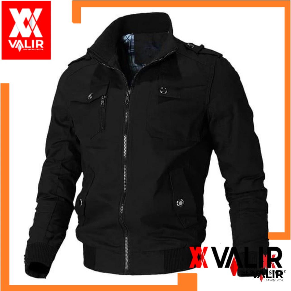 Valir VIRAL Jaket Pria modern  ruster Casual Multifungsi Hitam 600gr - 1pcs