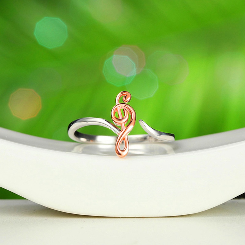 Cincin Model Terbuka Desain Simbol Musik Untuk Wanita