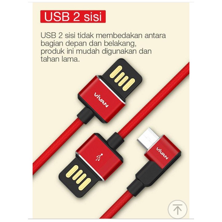 Gamer Kabel Gaming Cable Data Charger Vivan BWM100 Android MICRO USB