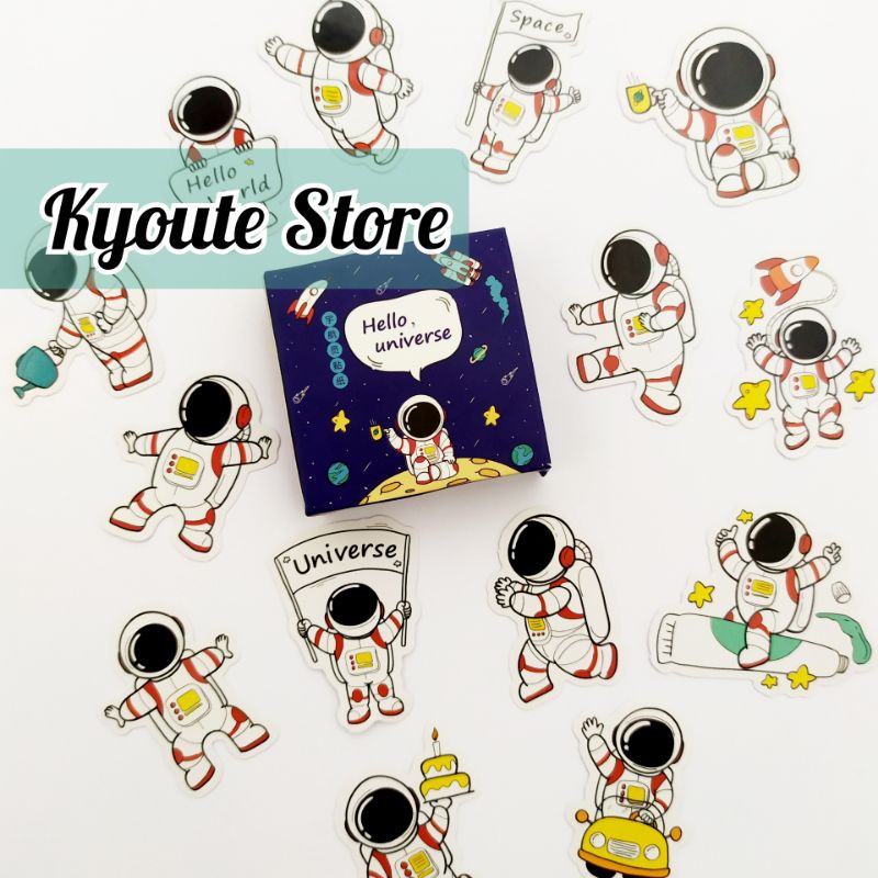 

45 pcs Sticker Hello Universe Astronaut Scrapbook DIY Planner Diary Journal Dekorasi