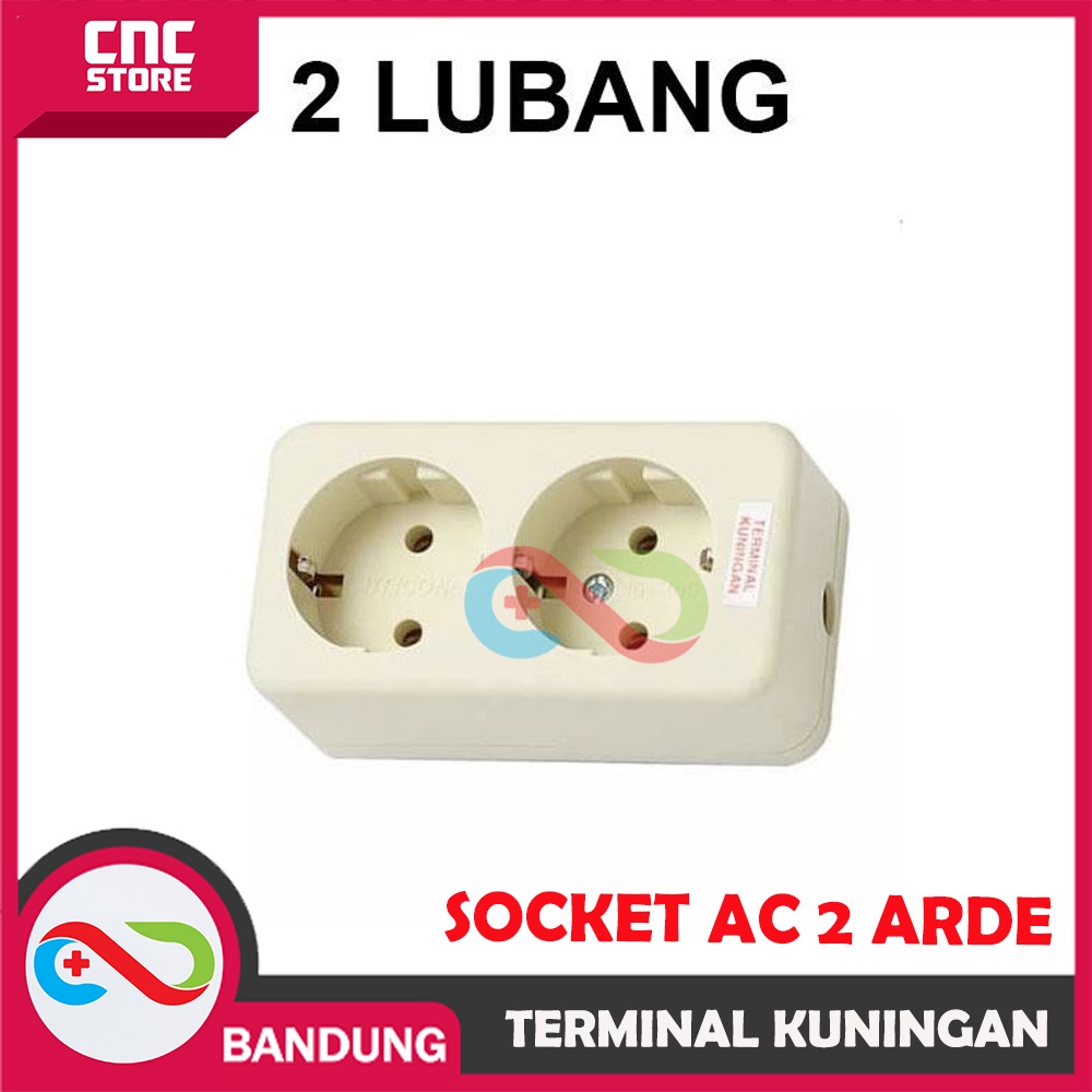 TERMINAL KUNINGAN STOP KONTAK 2 LUBANG SOCKET AC 2 ARDE