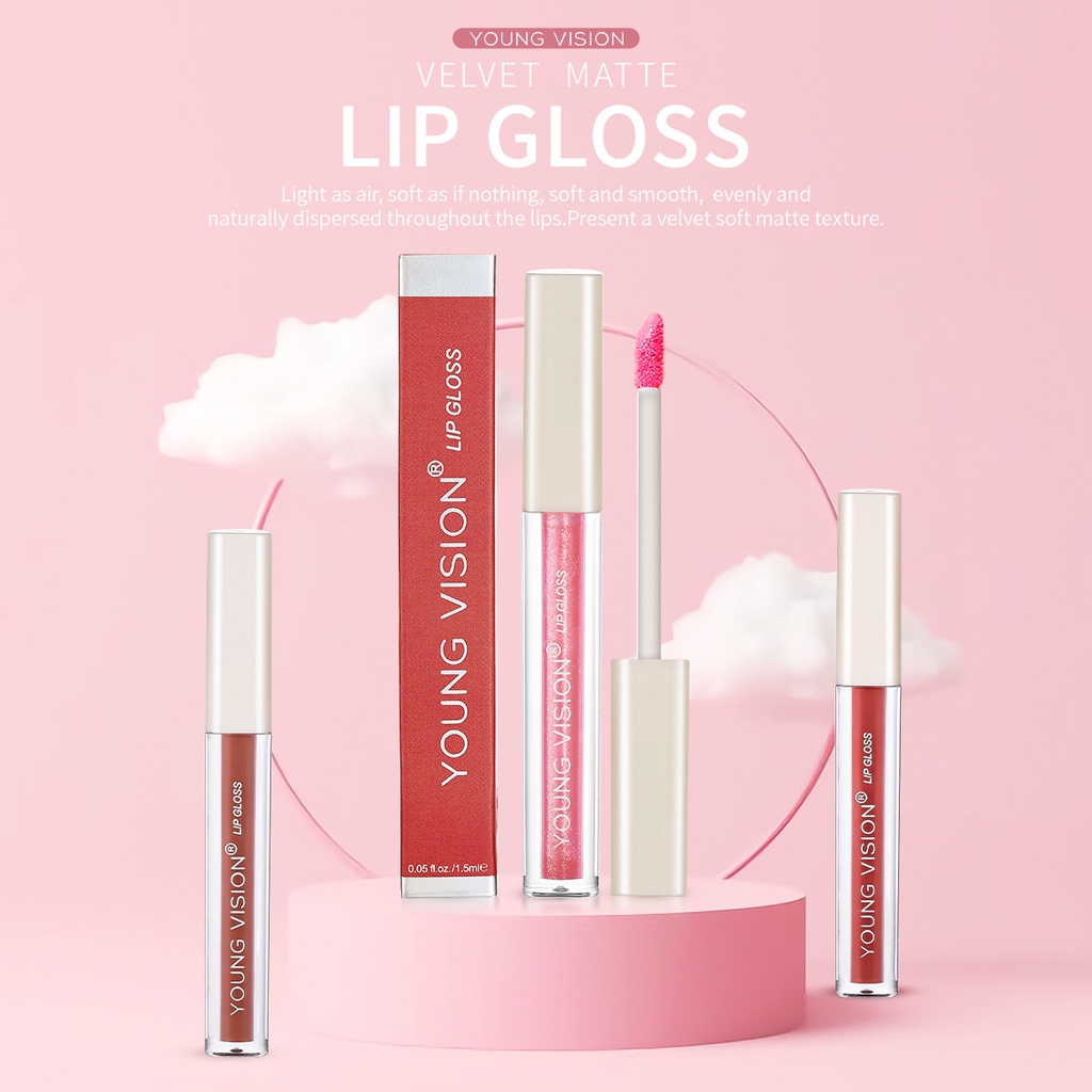 Allphv Glossy Lip Gloss Matte Waterproof Plumping Moisturizing Non Sticky Sexy Lip Glaze Lipstick-Tahan Air Menempel Pelembab Tidak Lengket Sexy Lip Glaze Lipstik