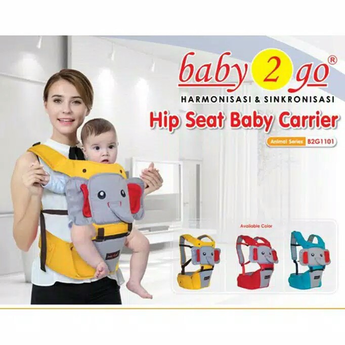 Hipseat Hip Seat Gendongan Bayi Depan Baby2Go / Baby 2 Go - Animal Series / Gajah