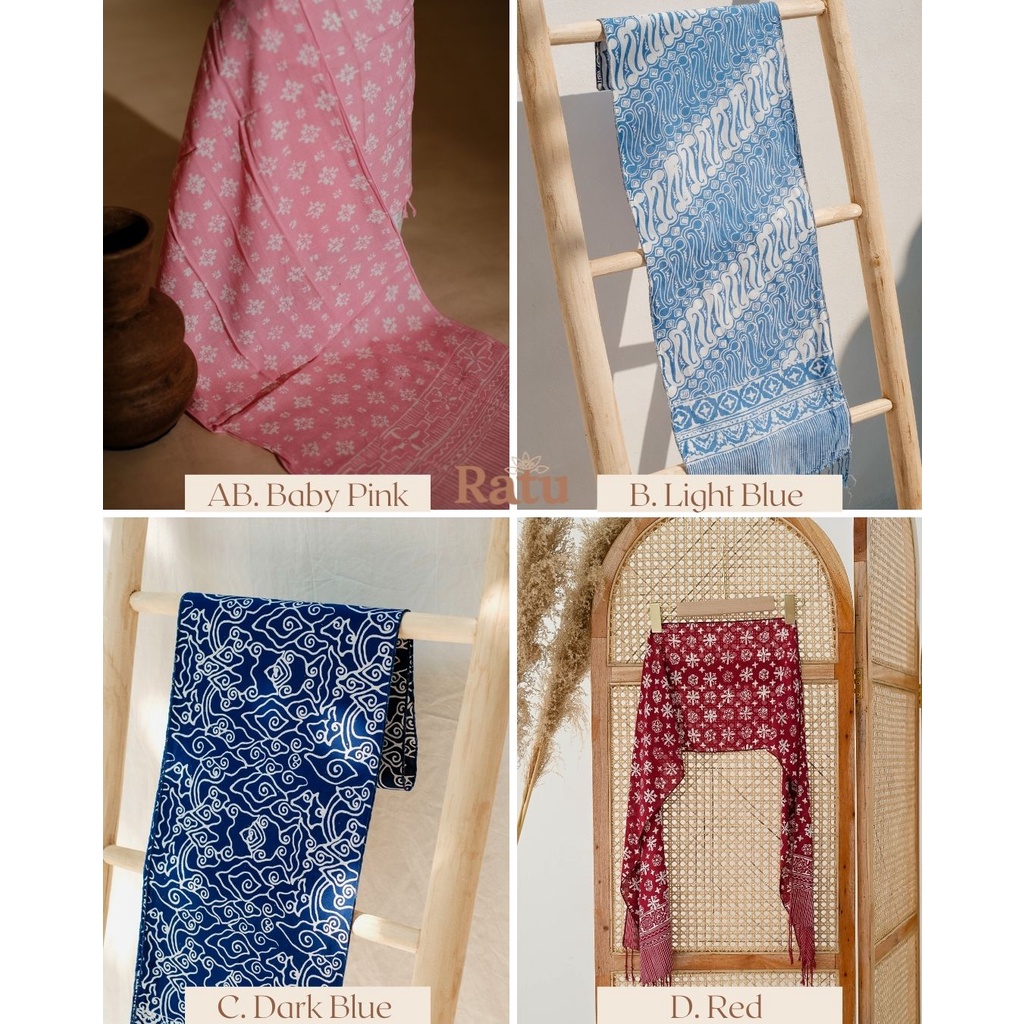 RATU - Syal Katun Paris Batik / Selendang / Scarf / Shawl Wanita