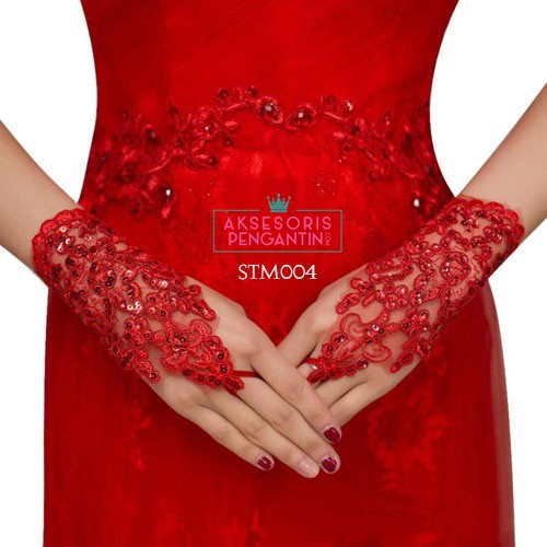 [READY STOK] SARUNG TANGAN WANITA FINGERLESS WEDDING GLOVES AKSESORIS PENGANTIN STM004