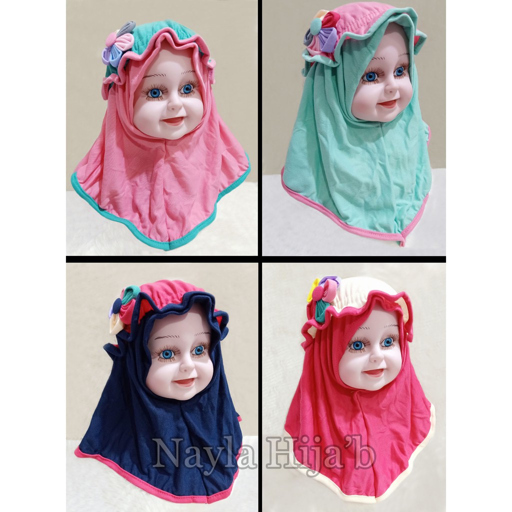 Kerudung Bayi Topi RANDOM Jilbab Bayi Lucu  Untuk 0 Bulan - 2 Tahun Nayla Hijab