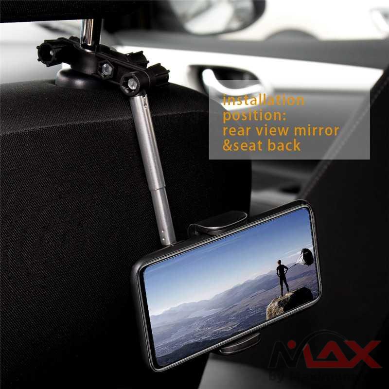 SYRINX Holder HP &amp; GPS Mobil bisa untuk Jog Belakang Car Holder Smartphone Spion Mobil Rearview Bracket Dudukan Telepon Tegakan Kaca Spion Mobil 360 Derajat Berputar Universal untuk Ponsel Pintar GPS Dudukan Telepon Cermin Mobil Dashboard Car Phone Holder