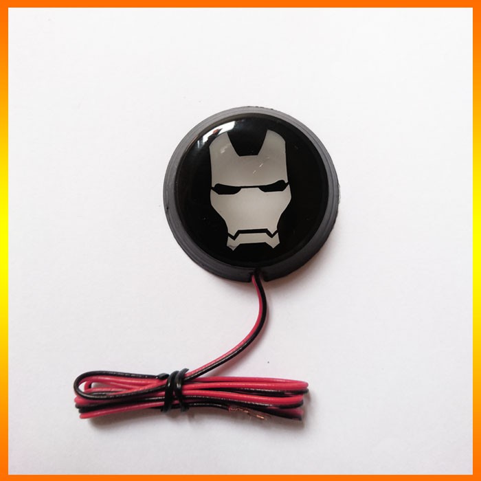 AKSESORIS MOTOR DAN VARIASI MOTOR LAMPU MOTOR LED EMBLEM IRONMAN MENYALA-1