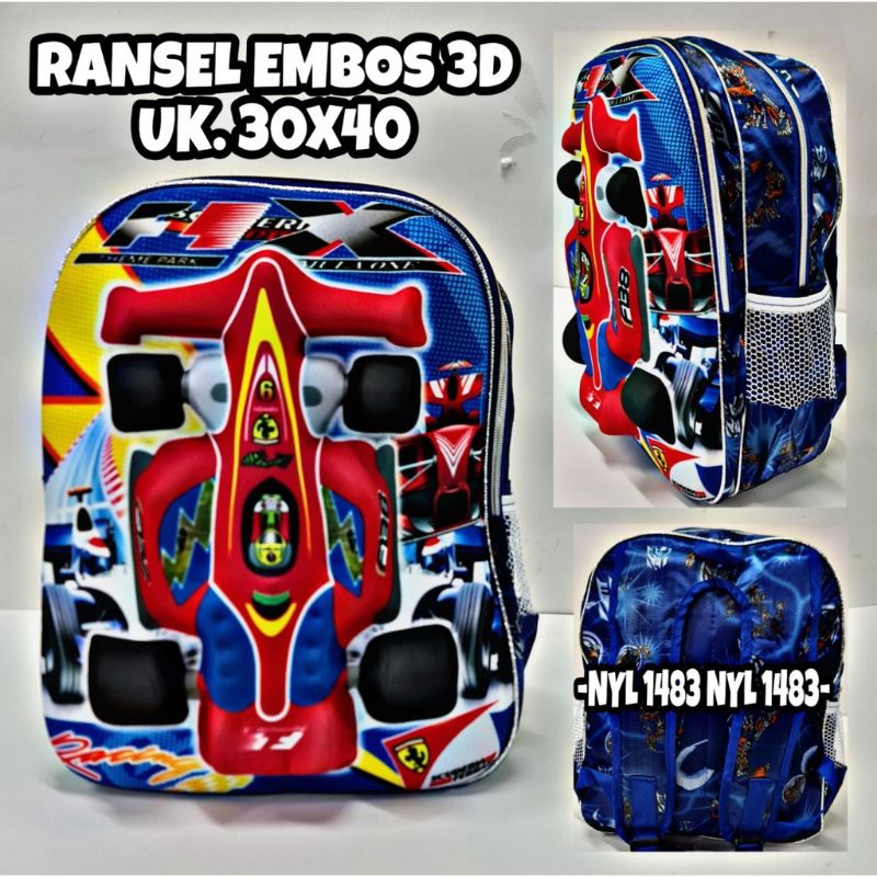 TAS RANSEL EMBOSS ANAK KARAKTER - TAS RANSEL GAMBAR TIMBUL - TAS ANAK