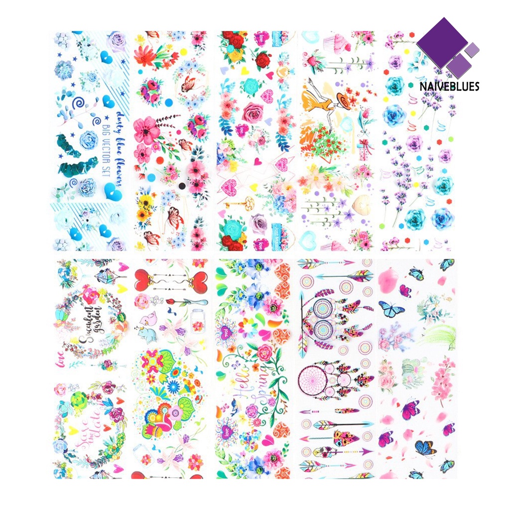 Naiveblue &gt; 10Pcs / Set Stiker Decal Motif Langit Berbintang Untuk Dekorasi Nail Art / Manicure DIY