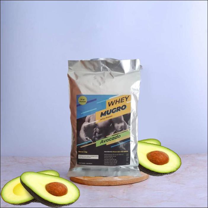 

WHEY MUGRO SUSU BUBUK PROTEIN CONCENTRATE MILK POWDER 1KG RASA AVOCADO