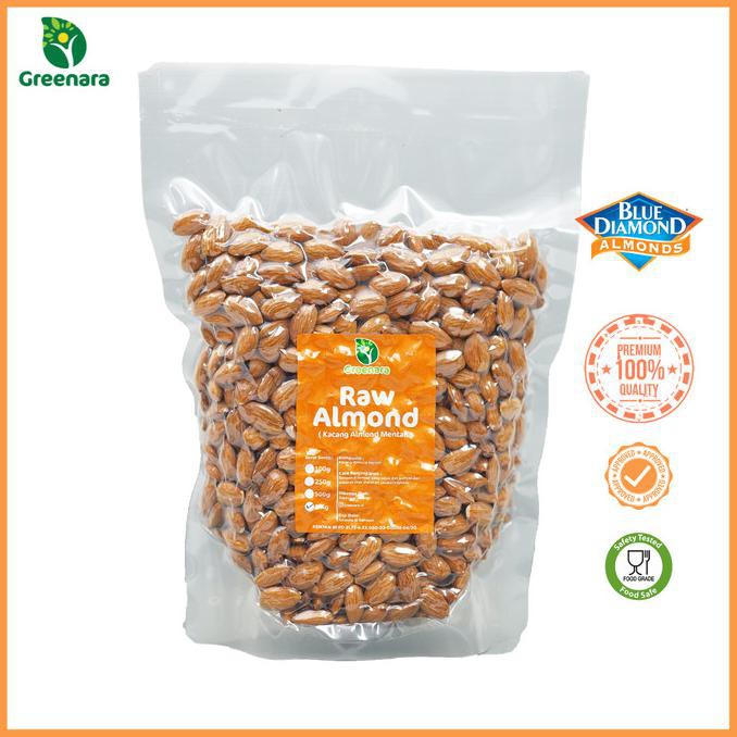 

Big Sale Kacang almond mentah kupas 1kg / raw whole almond Cuci Gudang Awal Tahun