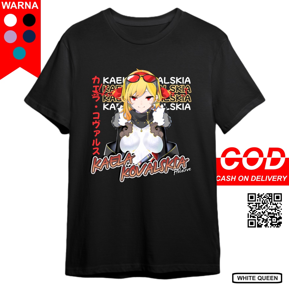 KAOS KAELA KOVALSKIA HOLOLIVE -  KAOS DISTRO PRIA & WANITA ANIME & GAME DESIGN VTUBER KAELA KOVALSKI