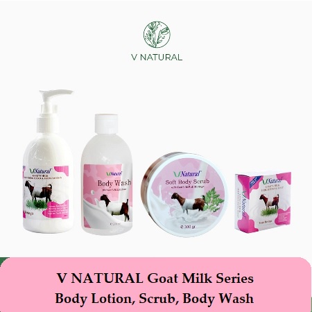 ⭐ BAGUS ⭐ V NATURAL GOAT MILK SOAP / BODY LOTION 300ML | Goats Thai Kojic Acid Body Wash Body Scrub