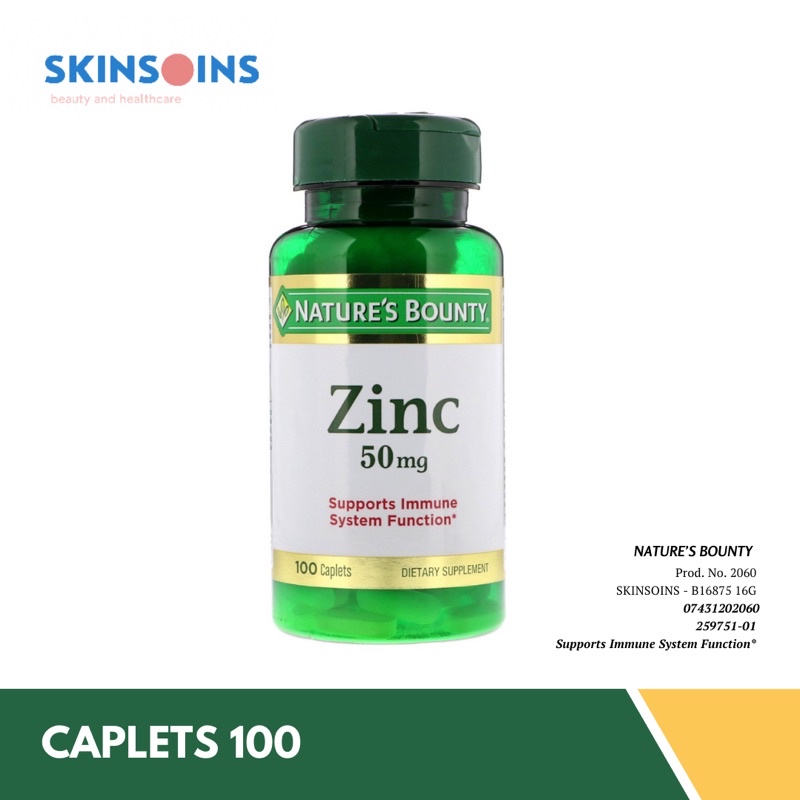Nature’s Bounty Zinc 50 mg Supports Immune Natures Bounty Zinc suplemen Zinc suplement vitamin