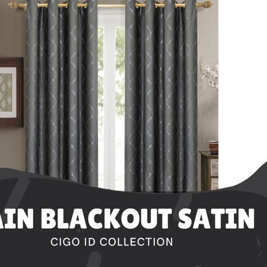 Diskon19% BAHAN KAIN METERAN GORDEN BLACKOUT SATIN EMBOSSED / GORDEN EMBOSSED CUSTOM