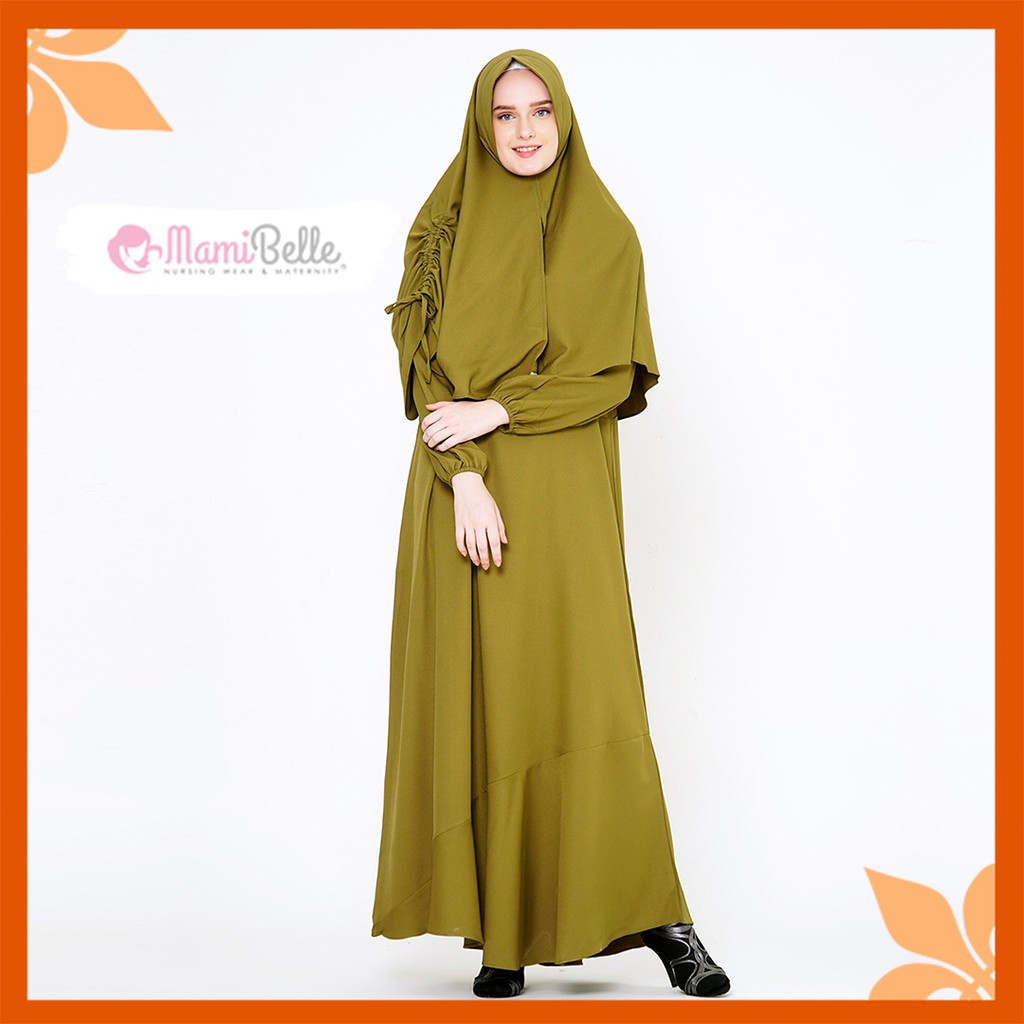 

Baju Hamil Menyusui Maxi Dress Bumil Busui Muslim Gamis MAMIBELLE ZEYNAB Green Modis Kekinian