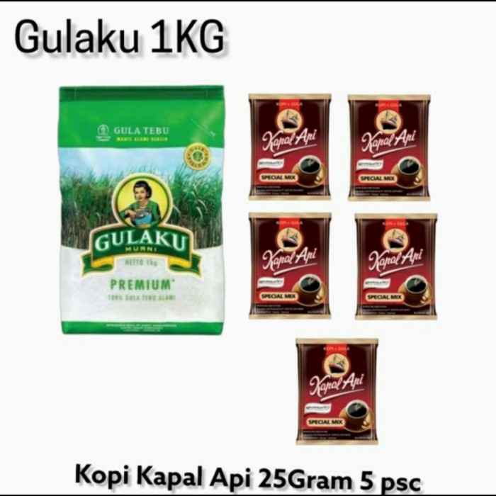 

Paket Bundling Gula Gulaku 1 kg + Kopi Kapal Api 25 grm 5 pcs