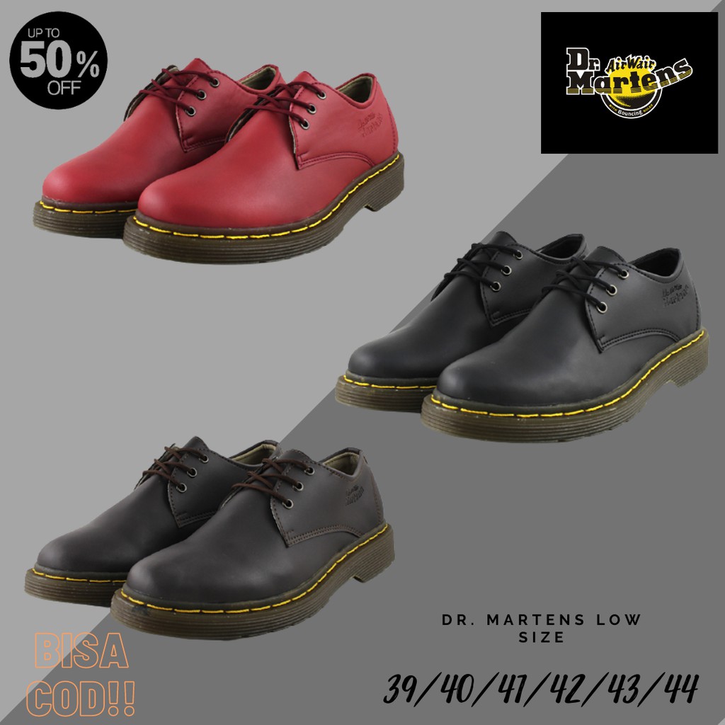 BISA COD Sepatu Pria Dr.martens Low Pendek Boots Dokmart Premium Hitam Coklat Maroon