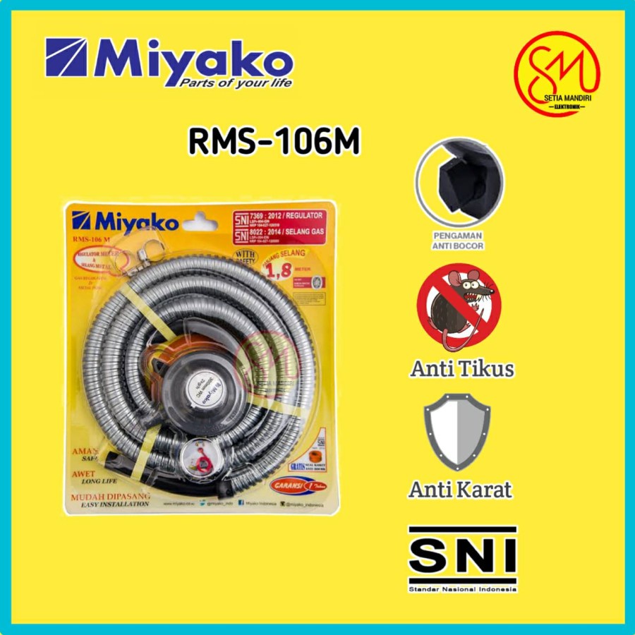 MIYAKO RMS-106M 106 M Selang Gas Regulator 1.8 Meter