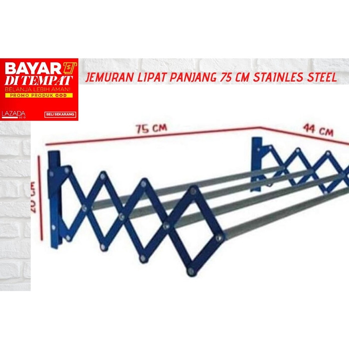 JEMURAN DINDING STAINLEES STEEL 75 CM ANTI KARAT STAINLES