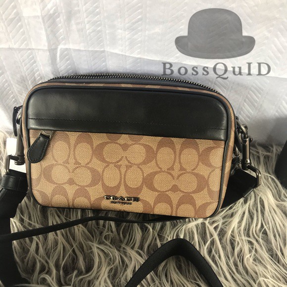 Coach Camera Bag in Signature Graham Crossbody Tan