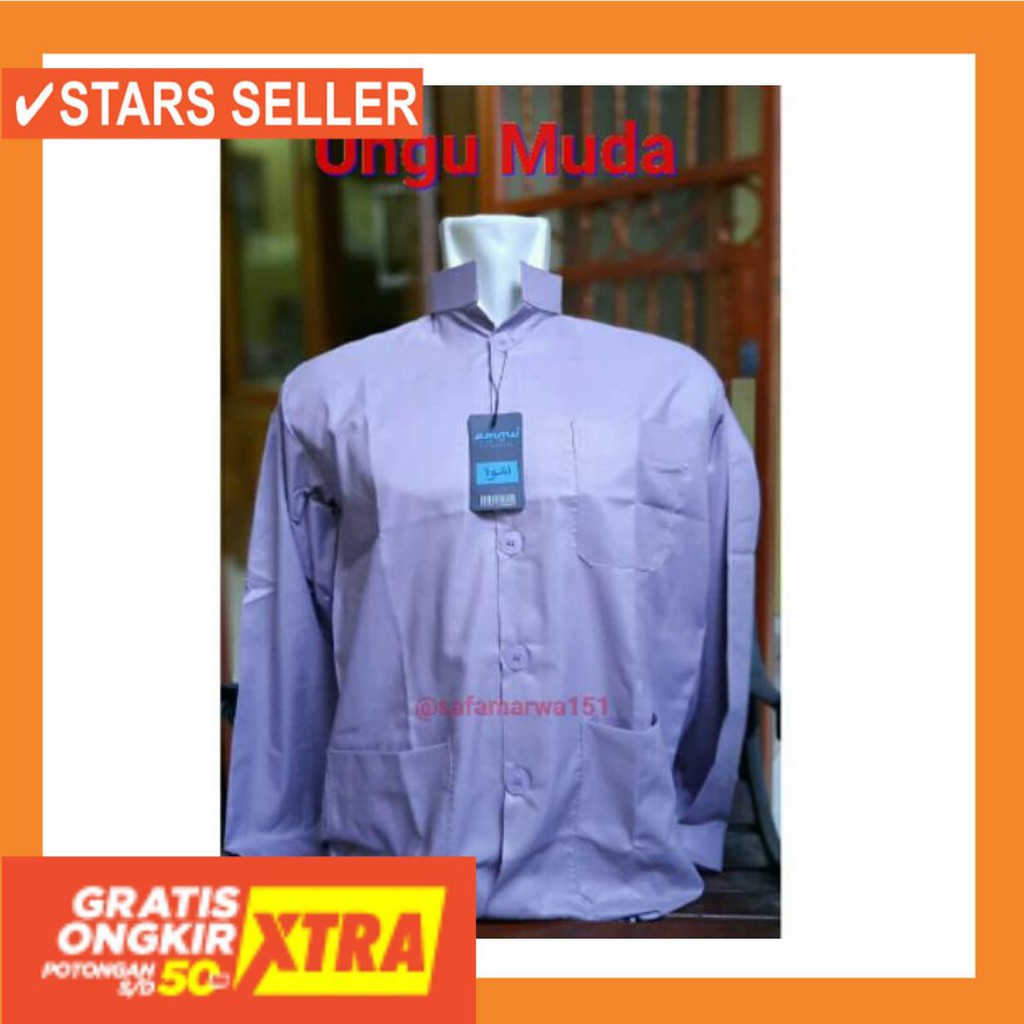 MODEL BARU TERKINI KOREA PANJANG PENDEK HALUS MURAH LEBARAN / Koko ammu ungu muda - TERBBAIK