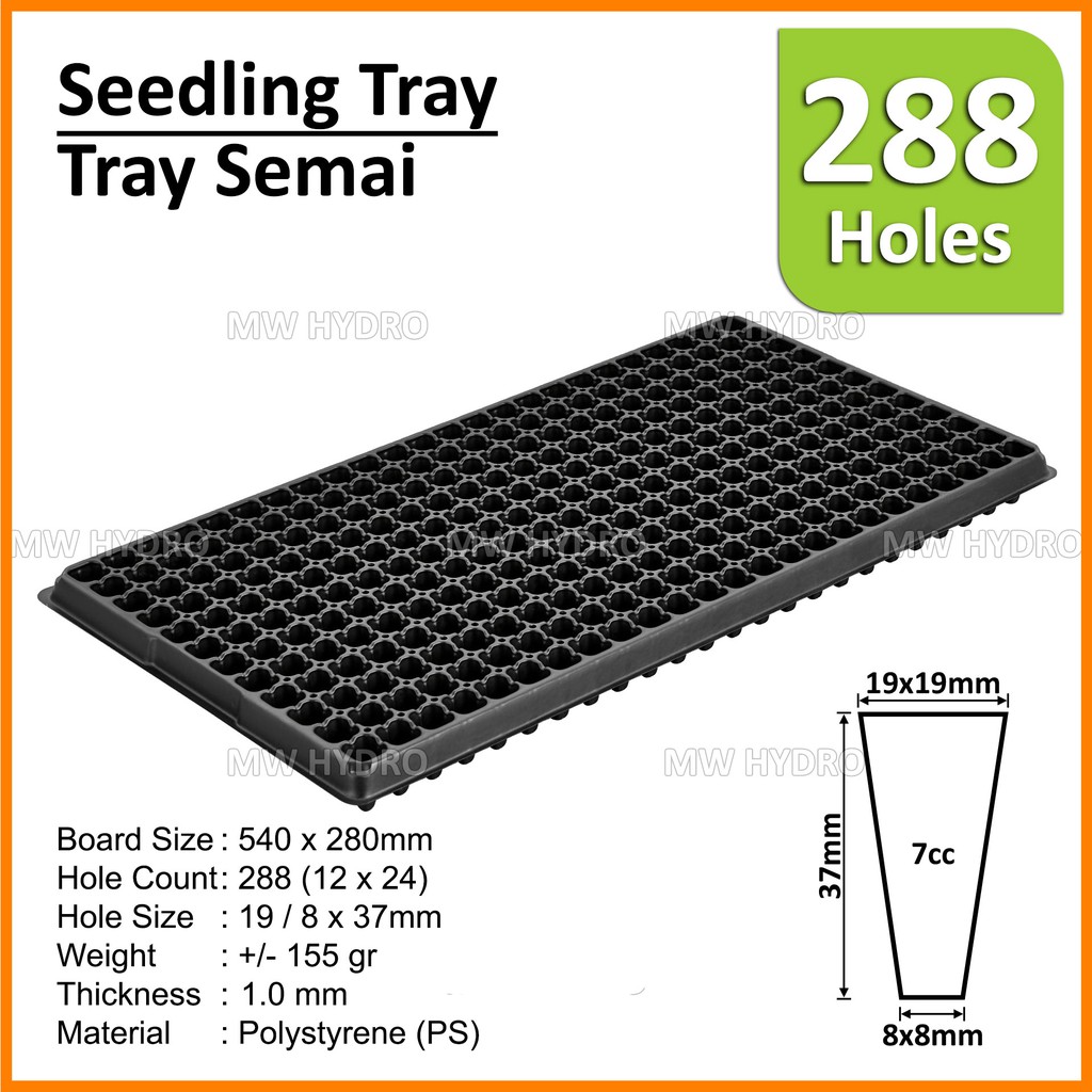 5 Pcs - Tray Semai / Seedling Tray - 288 lubang