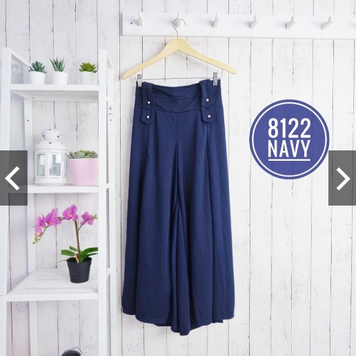 BD 8122 - SALE CELANA BAGGY PANTS MURAH ALLSIZE ABG POLOS KANCING KARET PINGGANG MELAR L GROSIR
