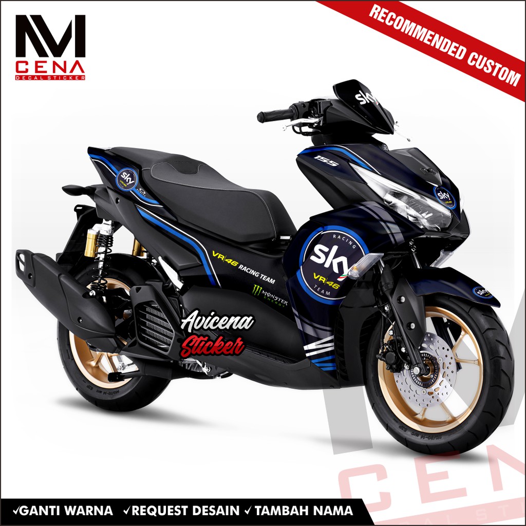 Sticker Decal Aerox Connected 2021 Decal Sticker Aerox 2021 Dekal Aerox sky