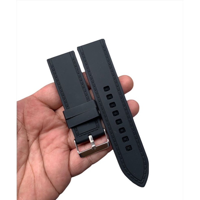 Strap tali jam tangan Karet hitam cakep size 26mm tebal