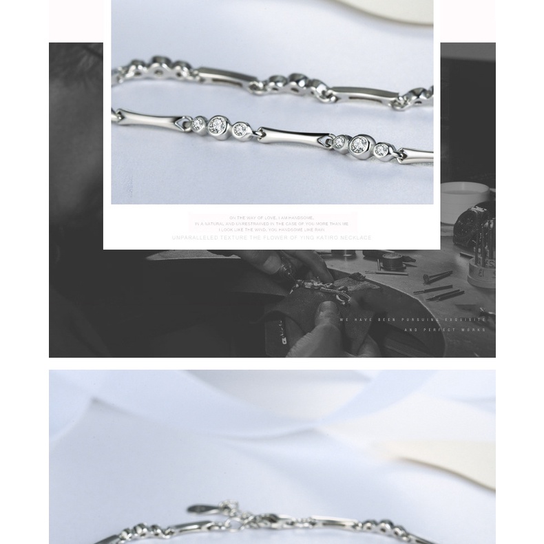 Gelang Bahan Stainless Steel 925 Silver Plated Gaya Korea Untuk Wanita