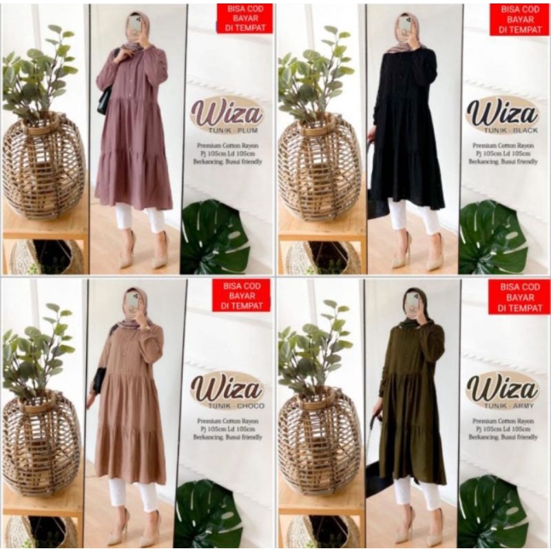 WIZA TUNIK bahan rayon twill super premium tunik wanita terbaru termurah