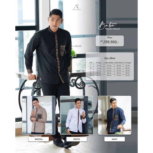 Ar By Arya Saloka Baba Series Baju Koko Kurta Atasan kemeja Pria Lengan Panjang Ori || Anniha Collec