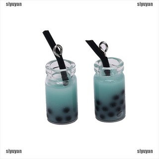 ã€SIYã€'10Pcs/Set Resin Pearl Milk Tea Bottle Charms Pendant