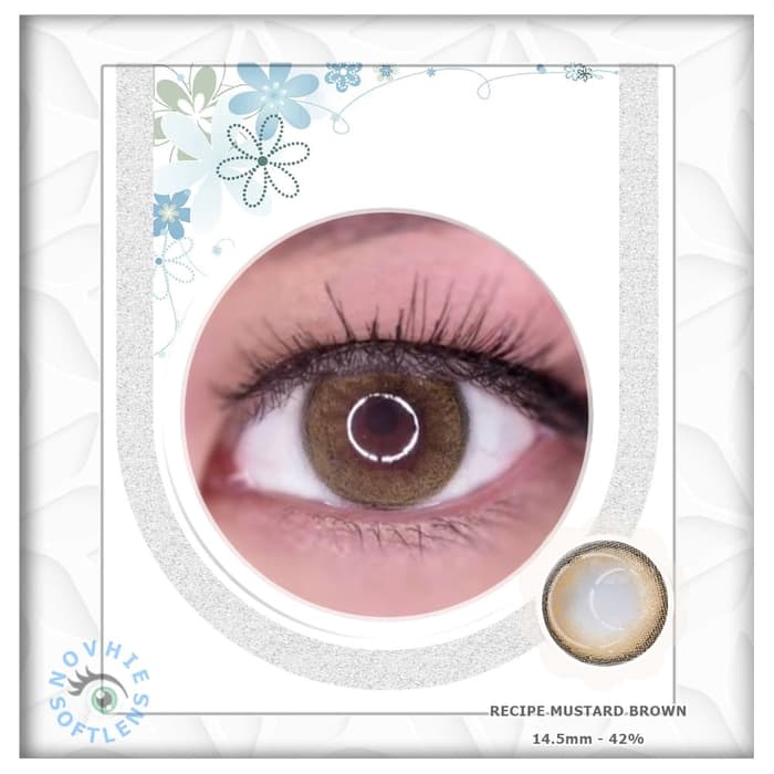 SOFTLENS RECIPE MUSTARD BROWN 14.5MM ( MINUS 0.50 S.D -6.00 )