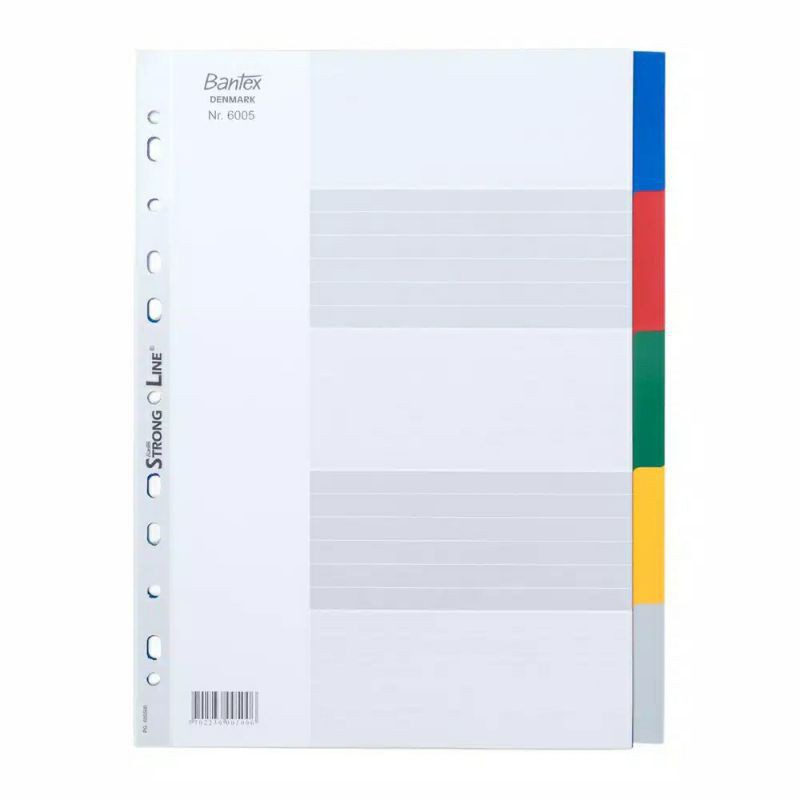 

Bantex PP Pembatas Binder Divider A4 5 Lembar Index Warna
