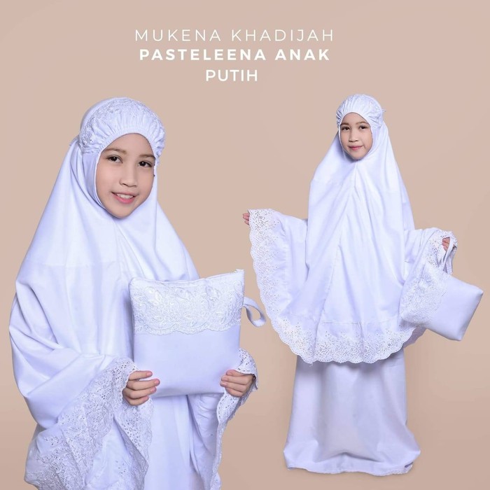 Mukena Anak Katun Mikro Khadijah Pasteleena | Mukena Anak Khadijah | Mukena Siti Khadijah