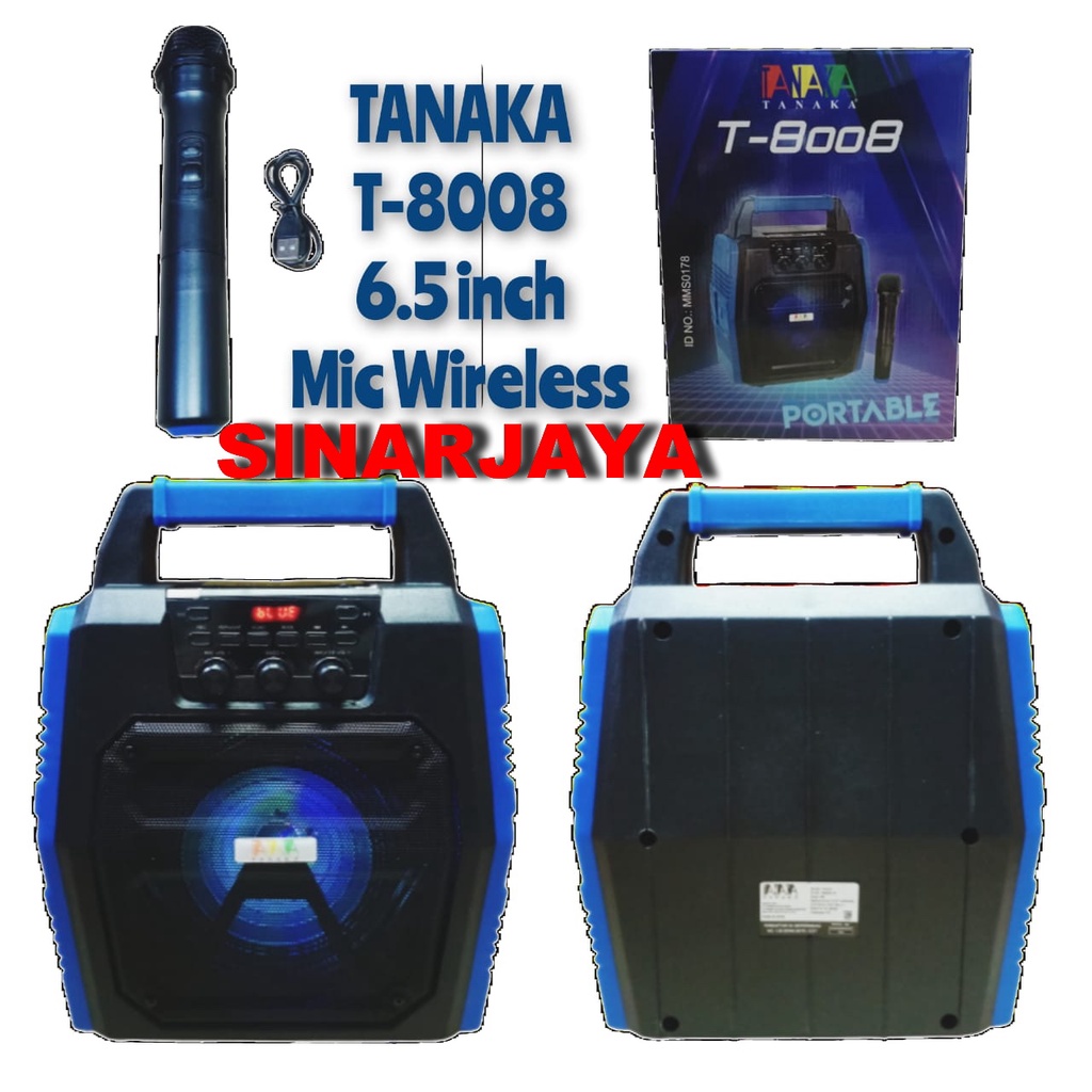 speaker portable tanaka T8008 + mic wirless PROMO