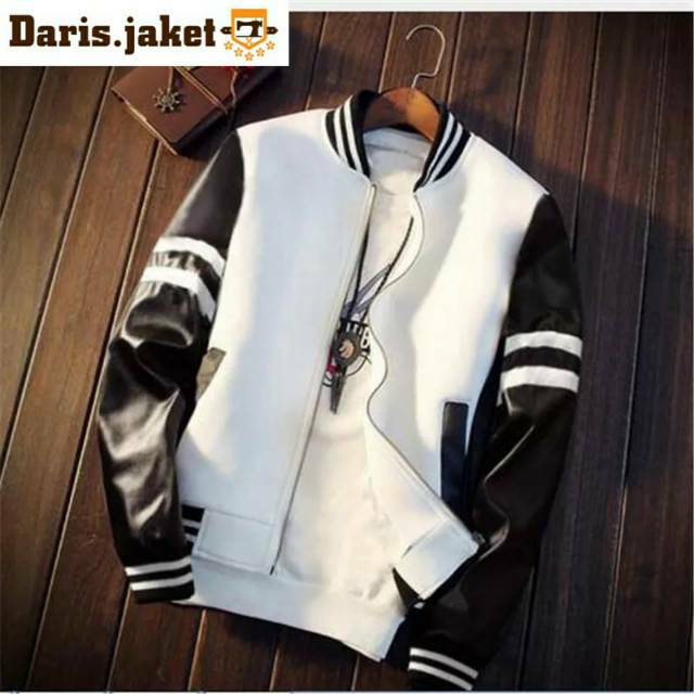 Jaket kulit sintetis/jaket kulit sintetis pria/jaket fleece/jaket kombinasi/jaket pria