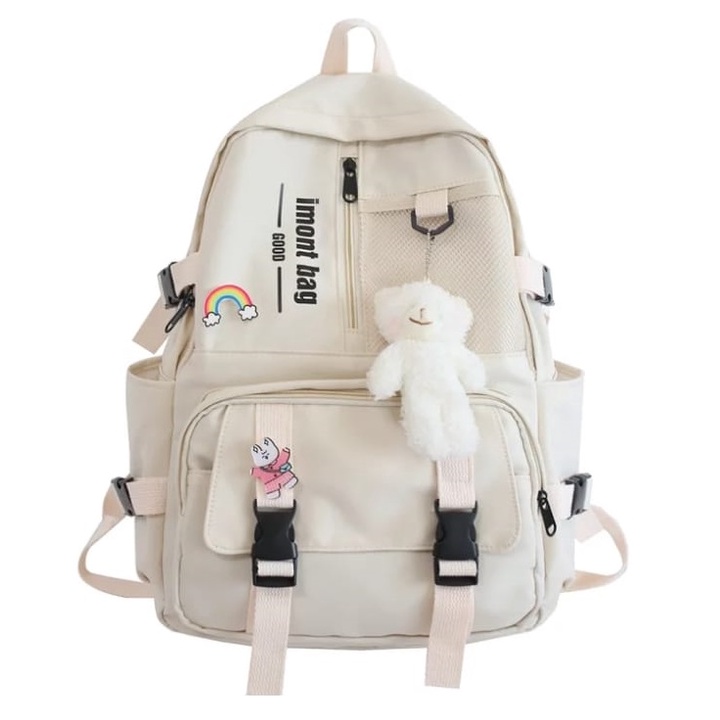 [COD] Tas Ransel Backpack Kanvas D300 Kekinian Wanita Premium Remaja Fashion Korean Stylish