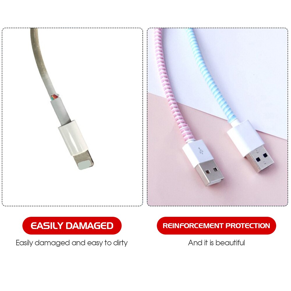 USB Charging Data Line Cable Protector，Wire Cord Wrap Cable Winder Organizer，Phone Data Cable Protection Rope