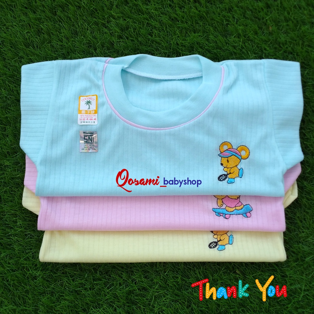 CONOCO 3 pcs Warna Kaos Murah Bayi Newborn SNI