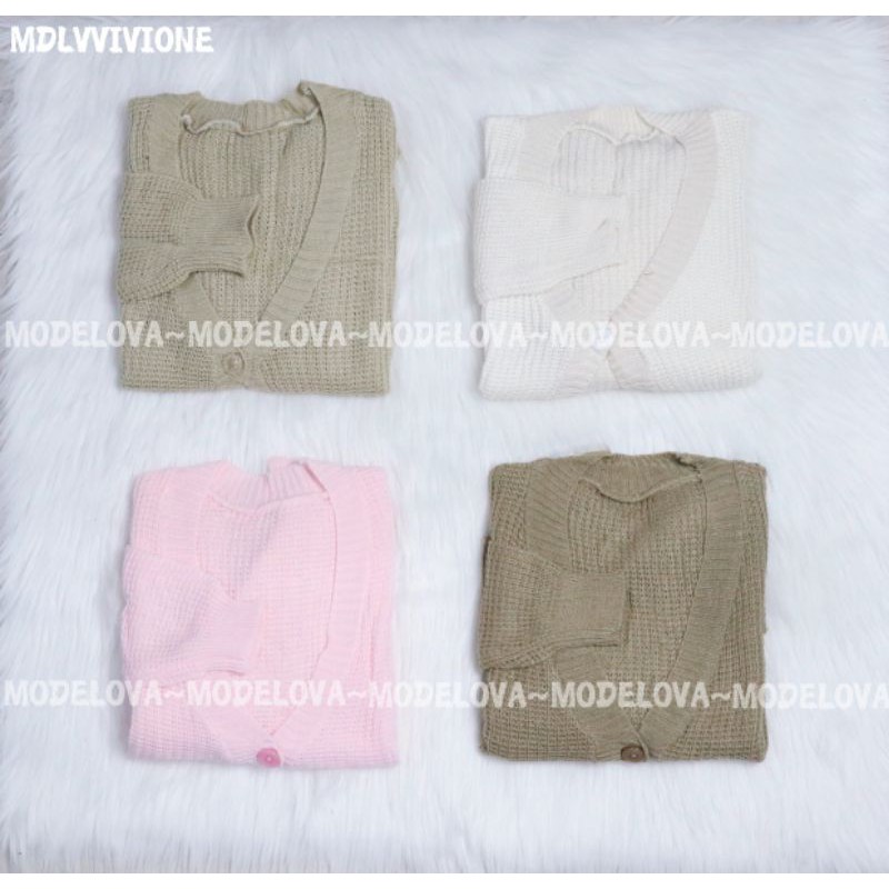 MDLV ~ BAJU RAJUT CARDI VIVI ONE BUTTON // CARDIGAN RAJUT CEWEK // KNIT WOMEN OUTER / FASHION WANITA